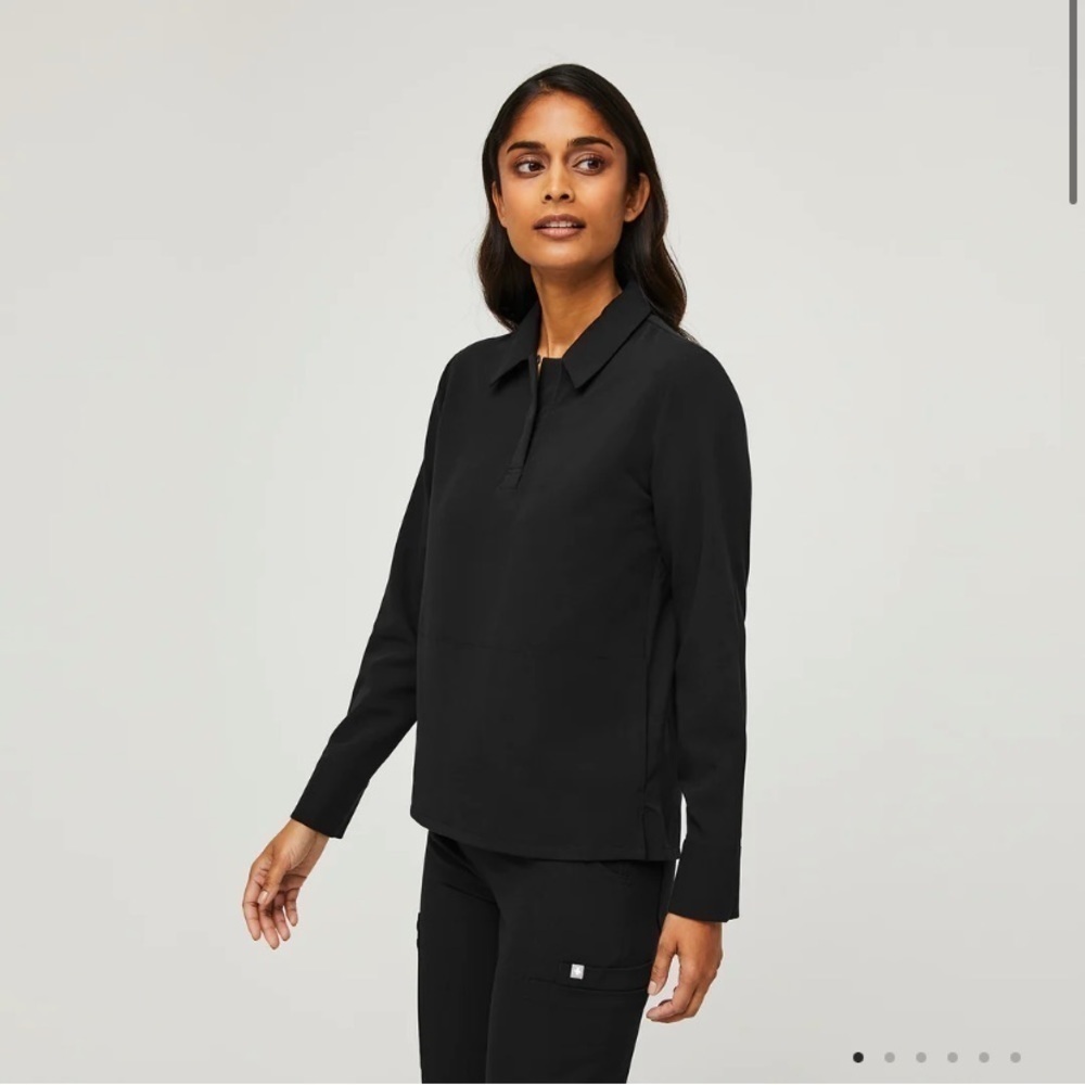 Figs “Nala” long sleeve polo ,button scrub top